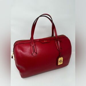 Ralph Lauren Satchel Bag in Red Leather